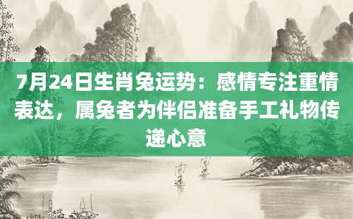 7月24日生肖兔运势:感情专注重情表达,属兔者为伴侣准备手工礼物传递心意